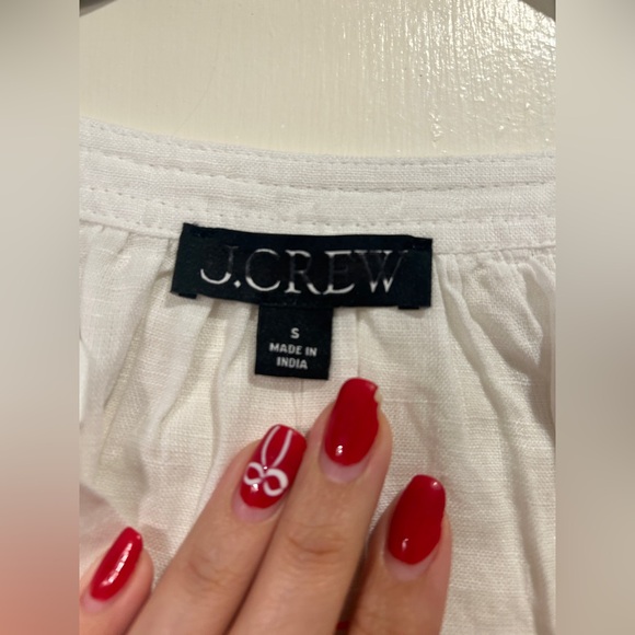 NWT J Crew Cabana Top Linen Shirt Breathable Date Vacation  CI542 White Small - Picture 5 of 11